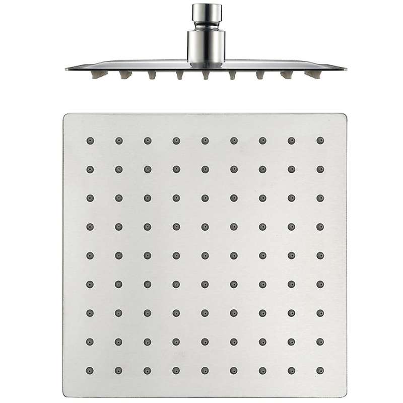 Square Stainless Steel Shower Head Rainfall Shower Chrome 200x200mm