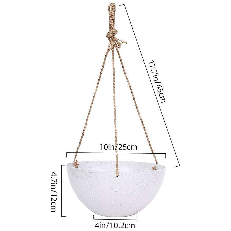 4-pack 10 Inch Planter Basket for Outdoor with Drain Holes (white)