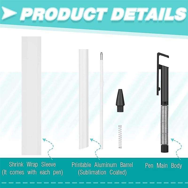 12pc Sublimation Pens Blank with Shrink Wrap