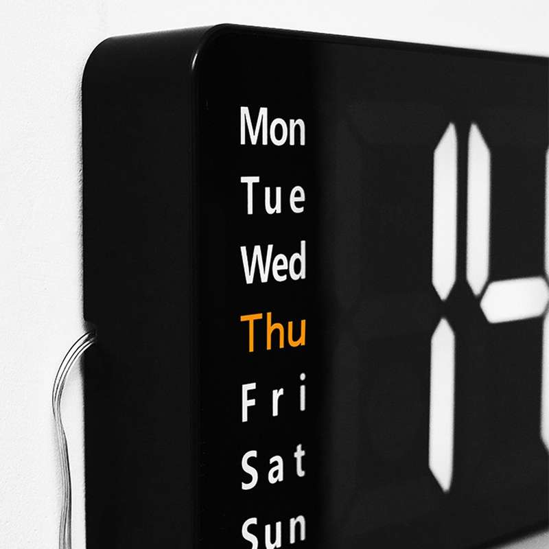 Remote Control Electronic Wall Clock Wall-mounted Dual Alarms Green