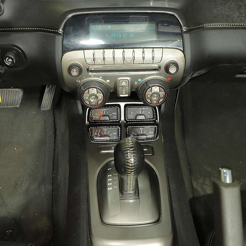 Car Dashboard Console Volt Meter Oil Temp Panel Cover Carbon Fiber