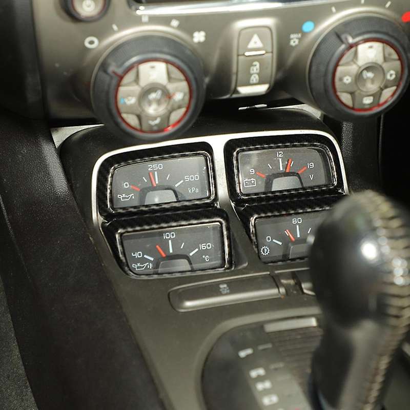 Car Dashboard Console Volt Meter Oil Temp Panel Cover Carbon Fiber