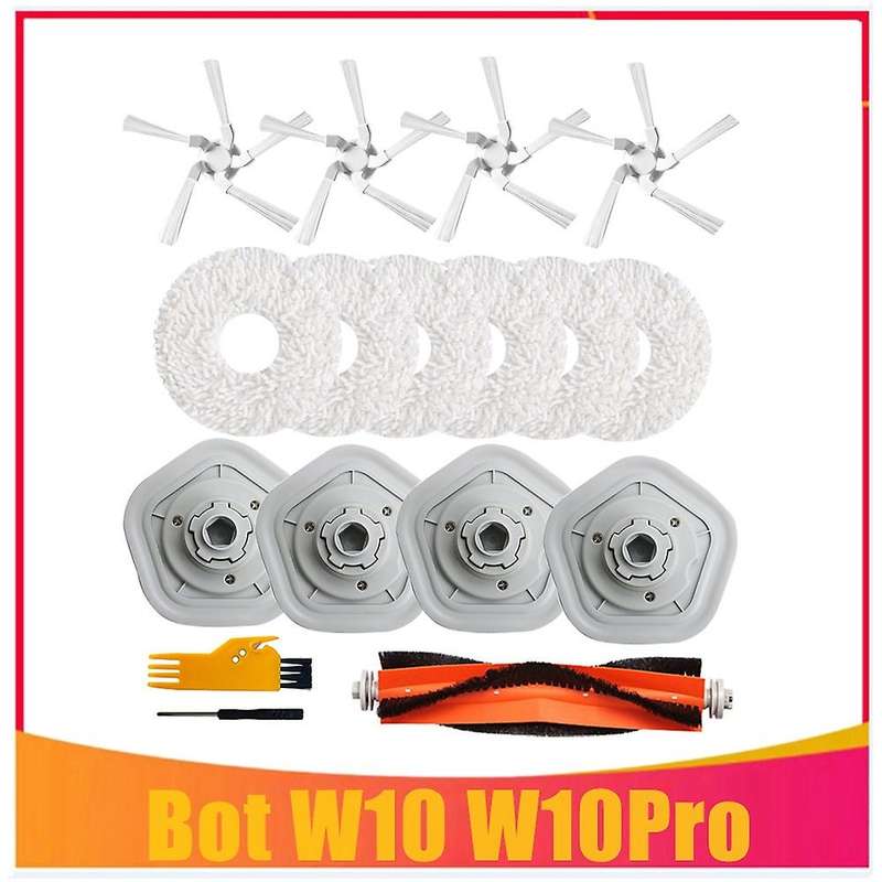 17pcs Washable Mop Cloth Main Side Brush Accessories Kit
