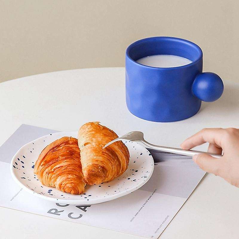Breakfast Cup Hand-splashed Ink Mug Ceramic Cup and Saucer Gifts B