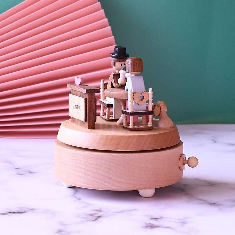 Handmade Beautiful Love Couple Mechanical Music Melody Box