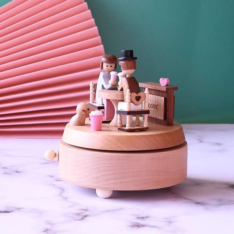 Handmade Beautiful Love Couple Mechanical Music Melody Box
