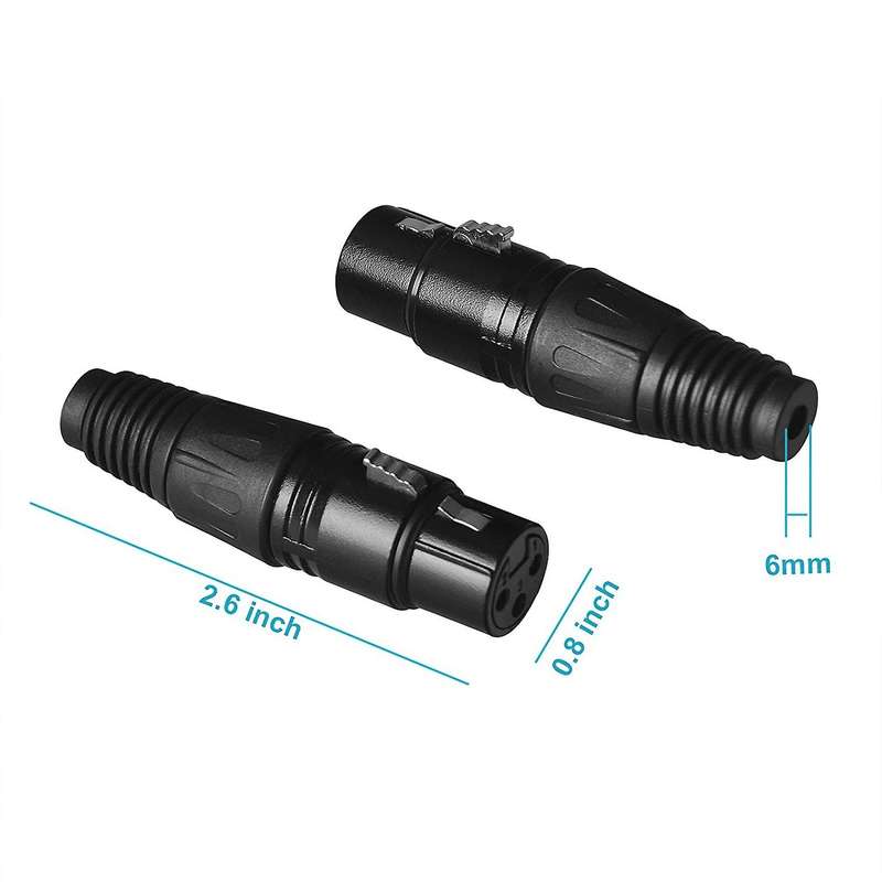 20 Pack Dmx 3 Pin Xlr Female Mic Cable Plug Connector Audio Socket