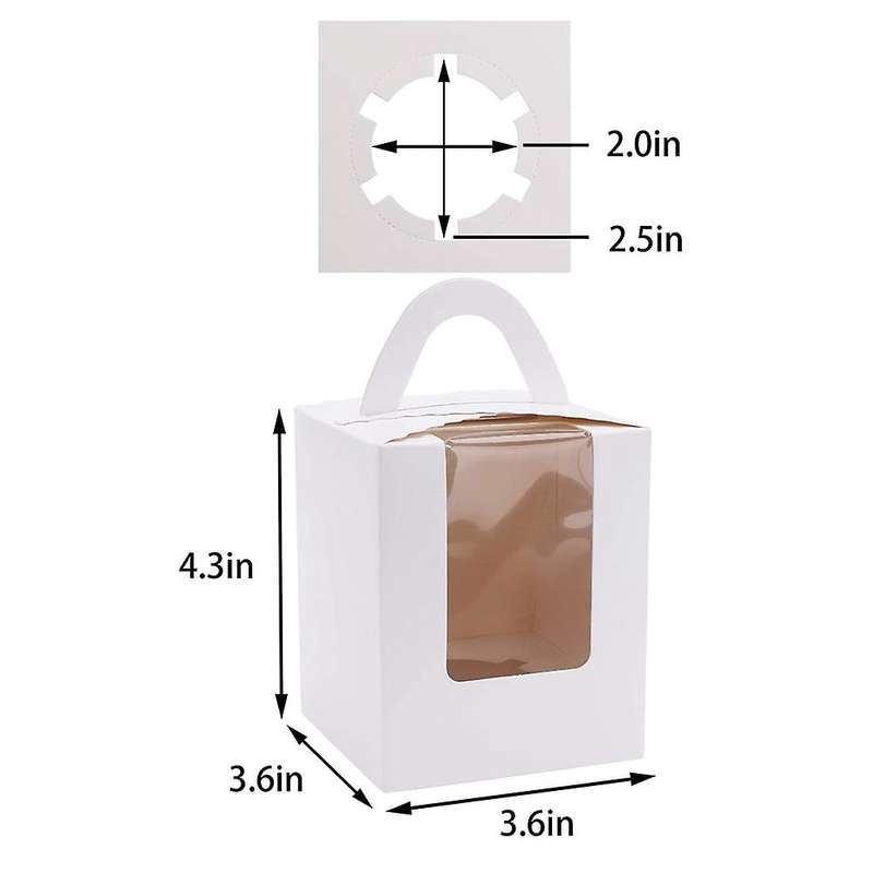 50pcs Individual Cupcake Containers,cupcake Boxes,white