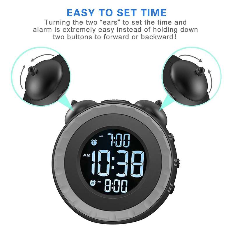 Loud Dual Alarm Clock for Heavy Sleepers Or Hearing Impaired