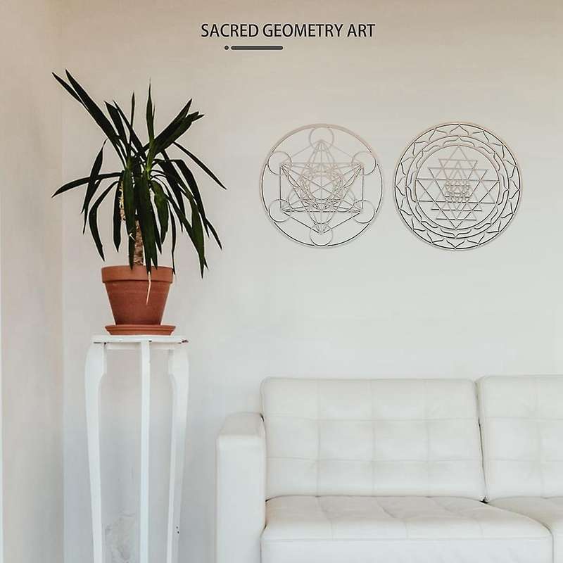 6pcs/set Sacred Geomtry Wall Art Set Wooden Wall Art, Sacred Geometry