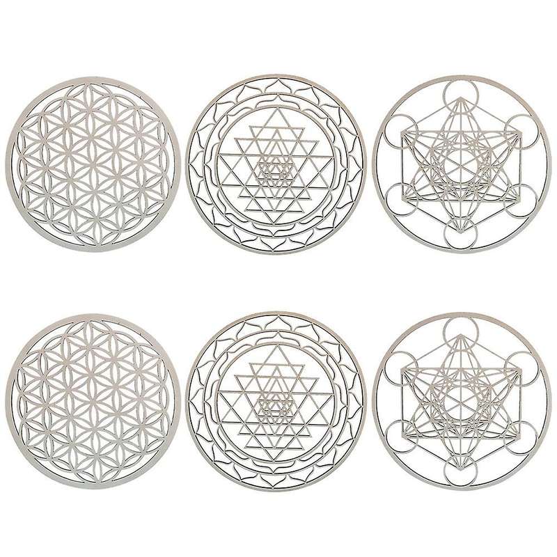 6pcs/set Sacred Geomtry Wall Art Set Wooden Wall Art, Sacred Geometry