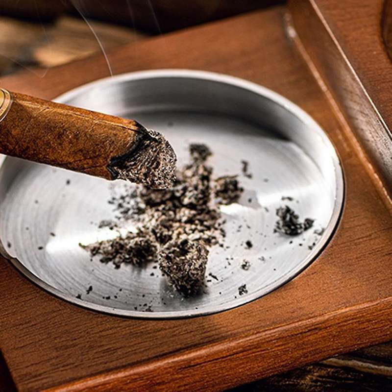 Solid Wood Cigar Ashtray Holder Home Decor Ashtray Accessories B