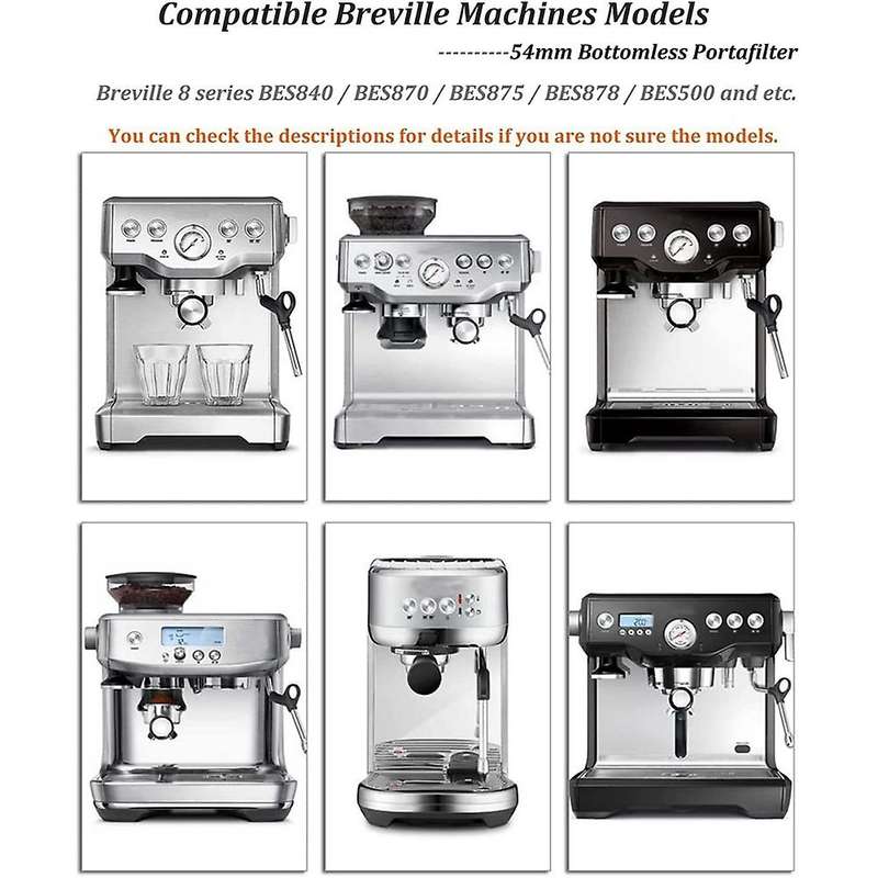 54mm 3-ear Bottomless Portafilter, Compatible for Breville Barista