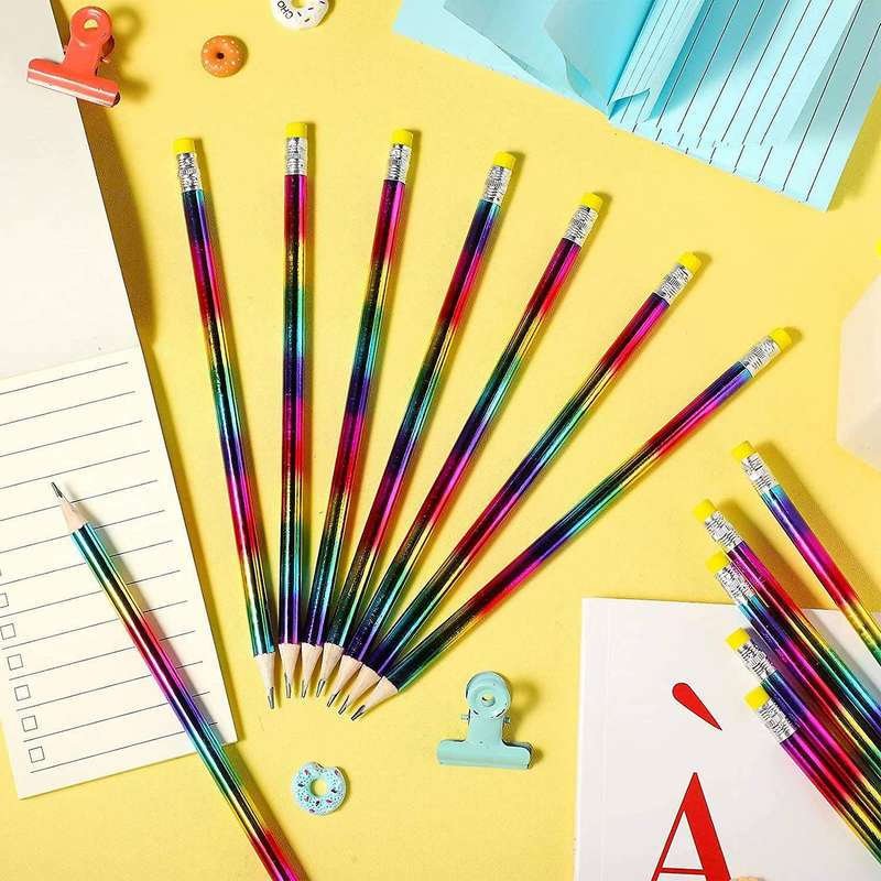 144pcs Rainbow Color Pencils with Eraser