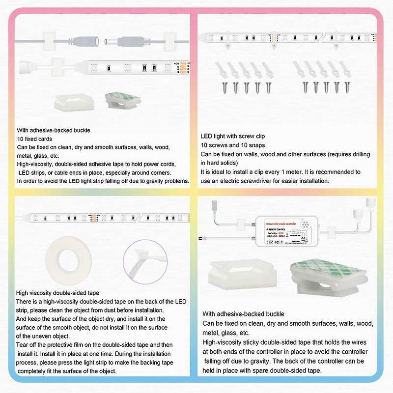 Led Light Strip 5050 Set Tuya Controller Light Strip Eu Plug