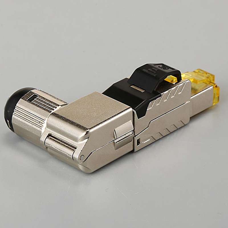 6pcs Rj45 Full Shielded Zinc-alloy Field Plug 90 Degree Angled
