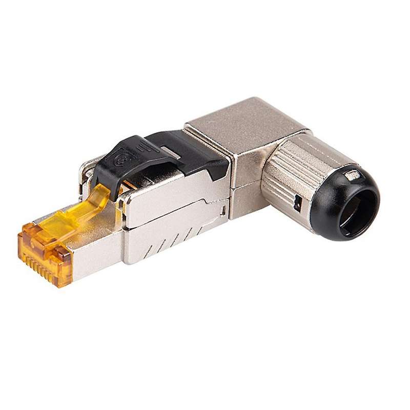 6pcs Rj45 Full Shielded Zinc-alloy Field Plug 90 Degree Angled