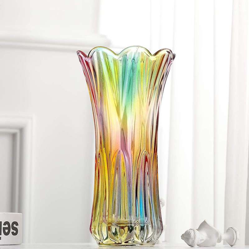 Glass Colorful Vase Decor for Home Table Living Room, Party,handmade