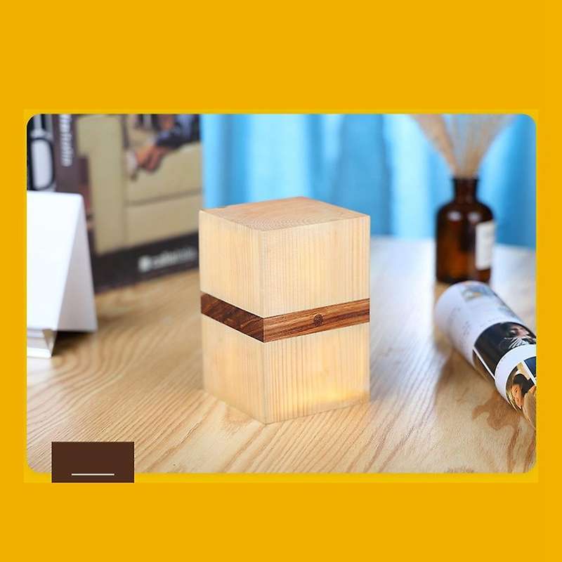 Night Light Warm Light Log Wood Light Adjustable Brightness Ambient