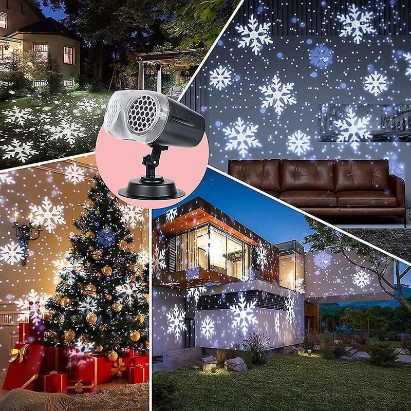 Led Binocular Rotating Snowflake Projector Lights, Waterproof Us Plug