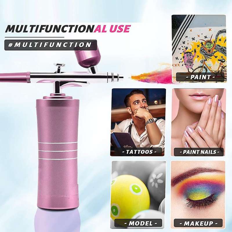 Mini Airbrush, Portable Cordless Airbrush Kit with Compressor,(pink)