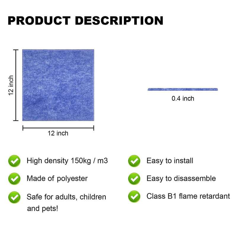 Acoustic Foam Panels,soundproofing Panel,12x12x0.4inch 12pack