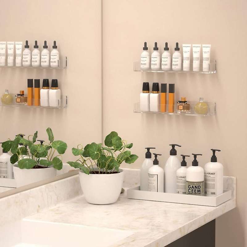 Clear Acrylic Spice Shelf for Wall Kitchen Pantry Cabinet Door 4 Pack