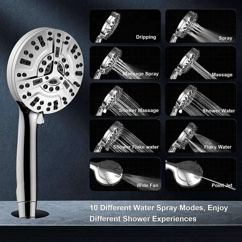 High Pressure Shower Head Set - Shower Head with 80 Inch Hose