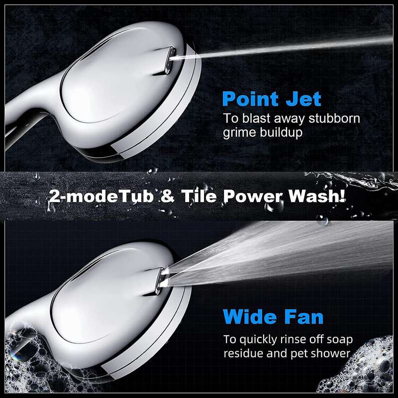High Pressure Shower Head Set - Shower Head with 80 Inch Hose