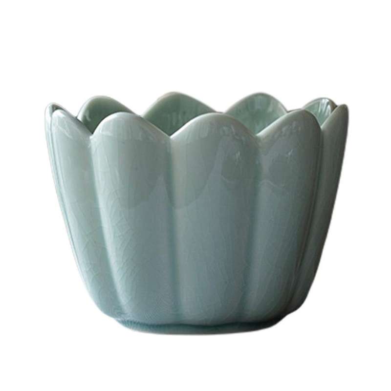 Hutian Kiln Ceramic Tea Washing Bowl Cyan