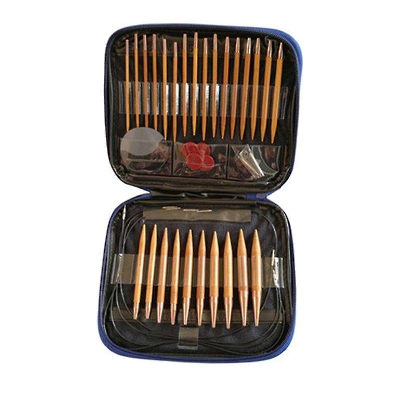 13 Pairs Knitting Needles Set Bamboo Circular Weaving Sewing Tools