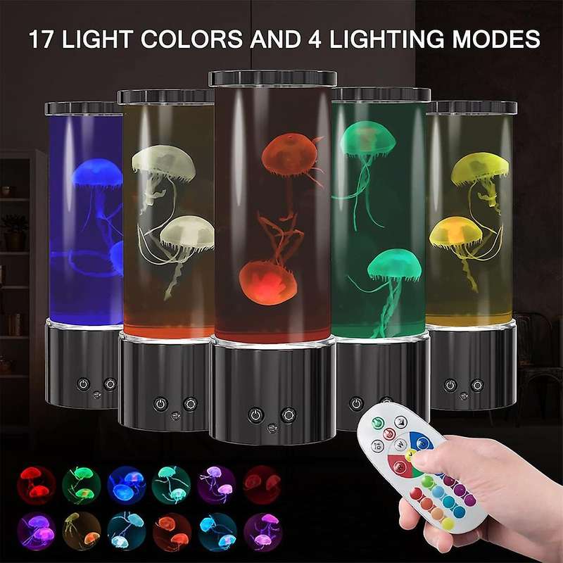 Jellyfish Lamp, Led Jellyfish Tank Table Lamp with Remote Control