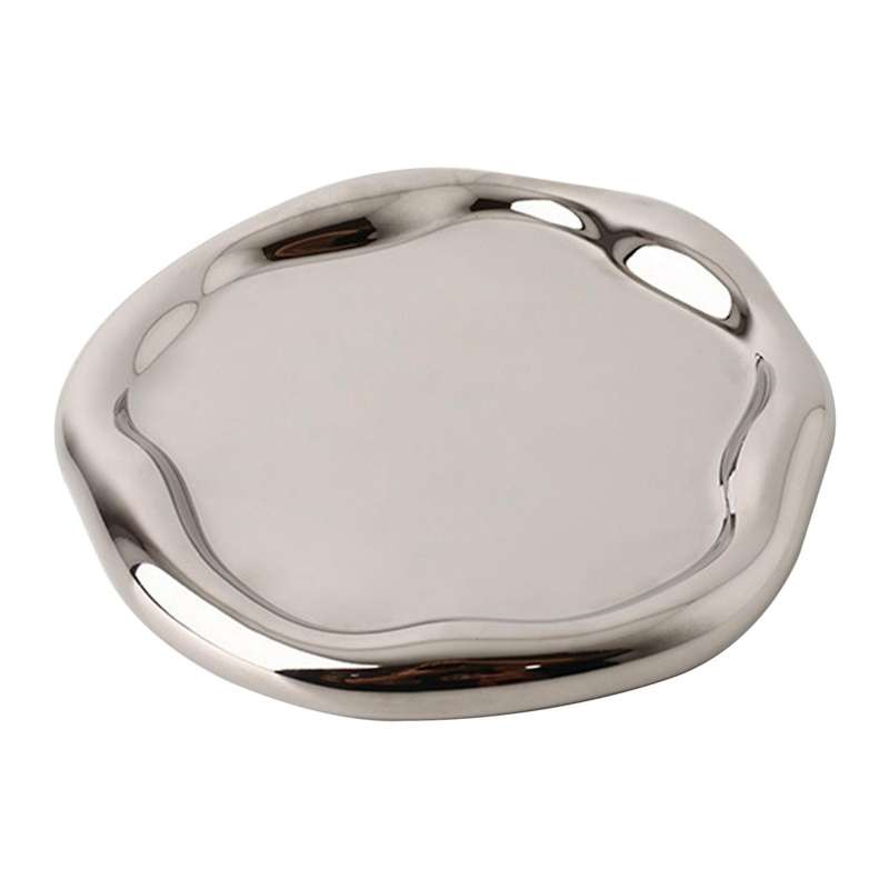 Modern Ceramic Silver Plated Plate Desktop Decoration Silver B