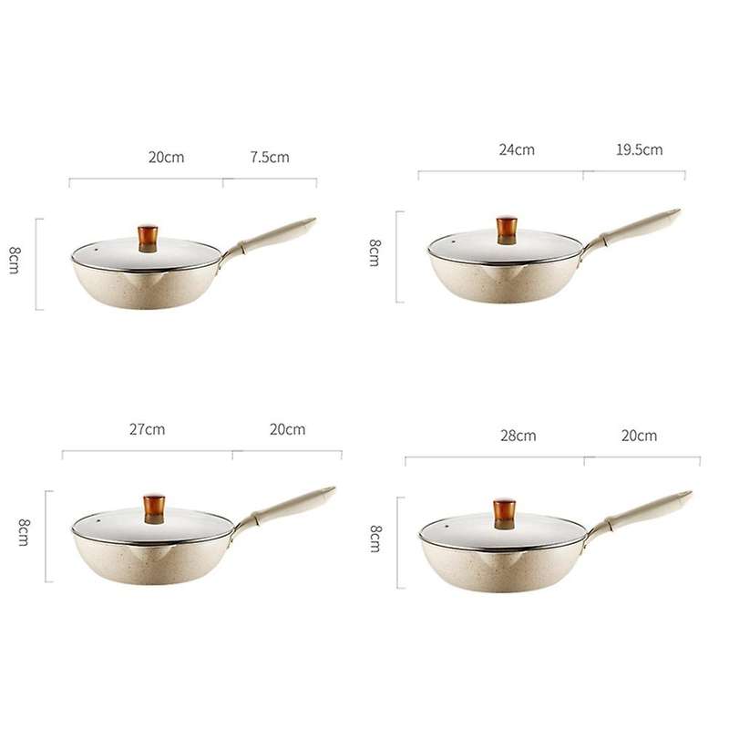 Maifan Stone Non-stick Frying Pan with Lid Frying Pan Household,20cm