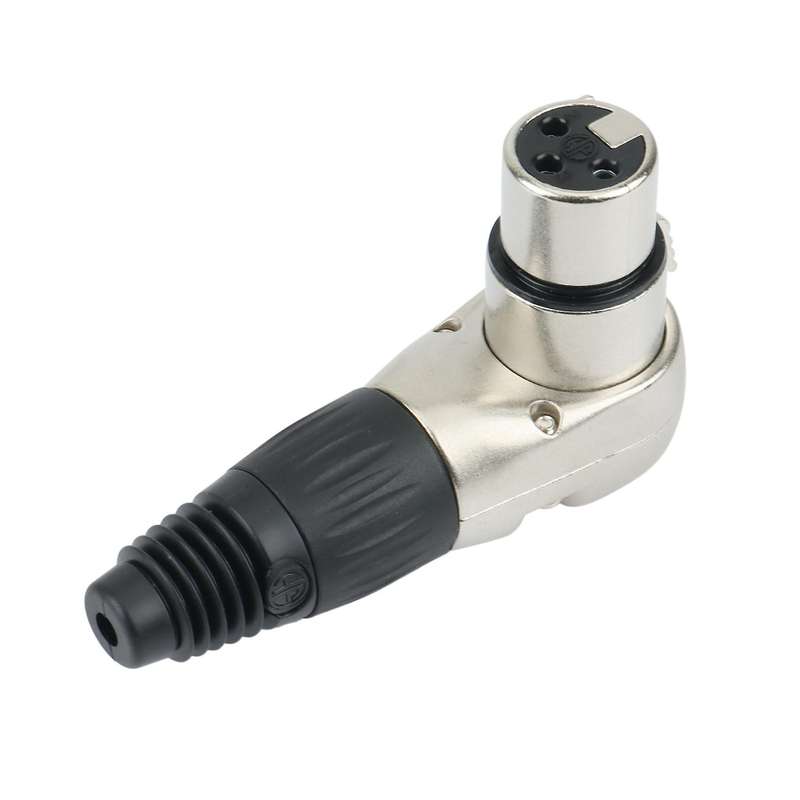 10pcs 3 Pins Xlr Connector Head 90 Degree Right Angle, Silver