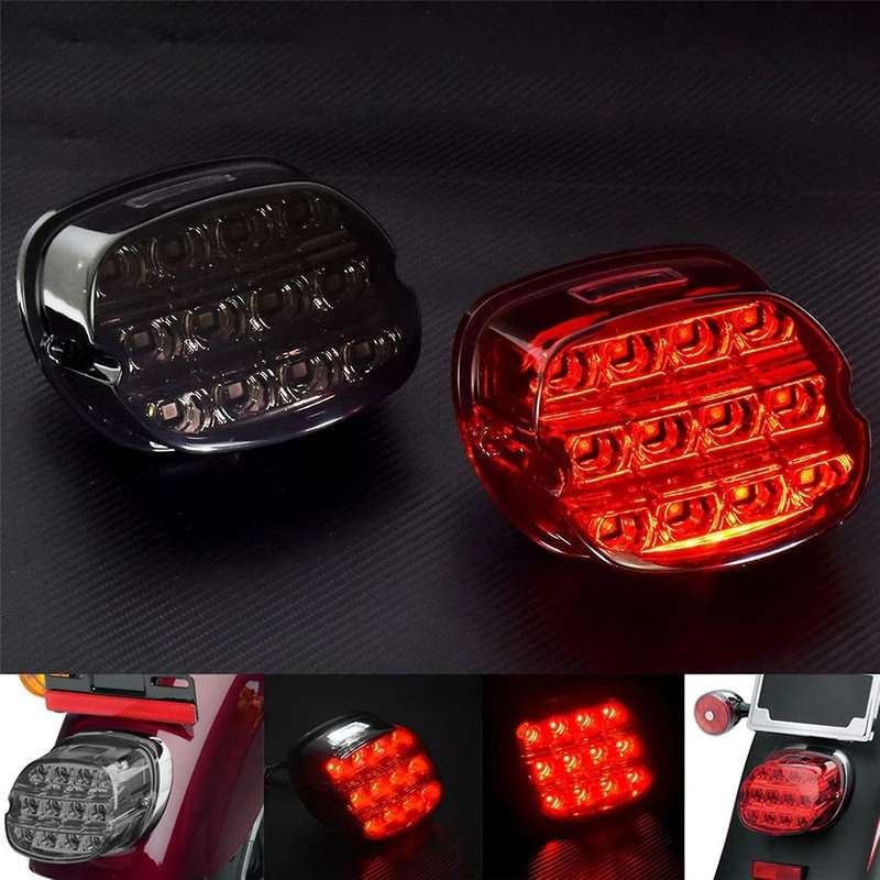 Motorcycle 12v Led Red Housing Brake Tail Light for Harley Glide