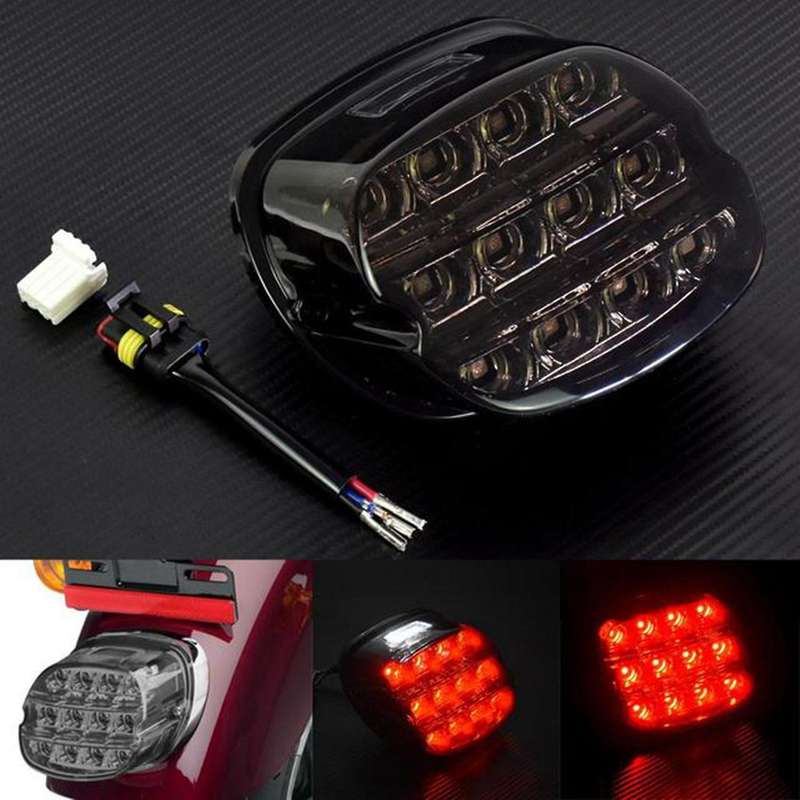 Motorcycle 12v Led Red Housing Brake Tail Light for Harley Glide