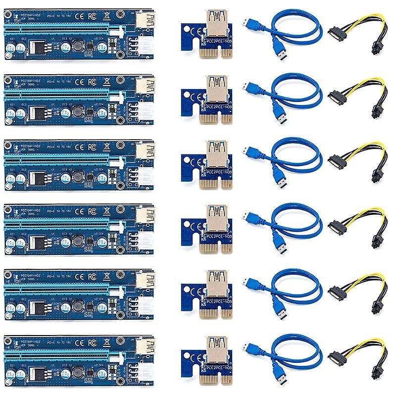 6pcs Ver009s Usb 3.0 Pci-e Riser Express Extender Riser Adapter Card