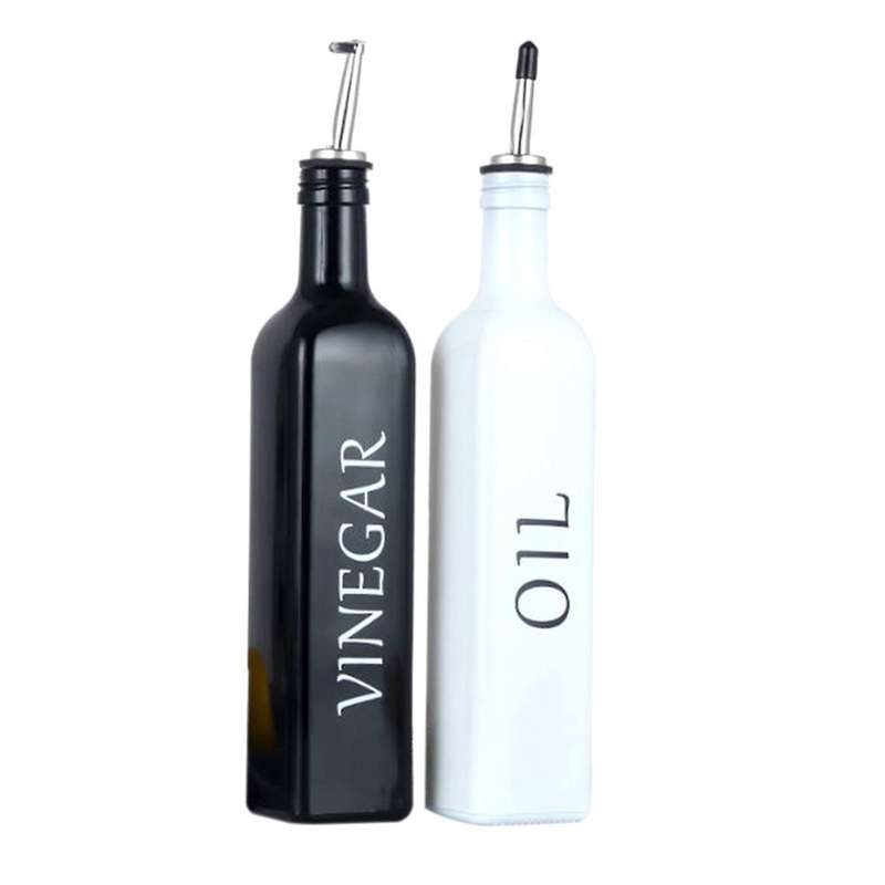 500ml Oil Can Kitchen Set Automatic Opening and Closing Glass Soy