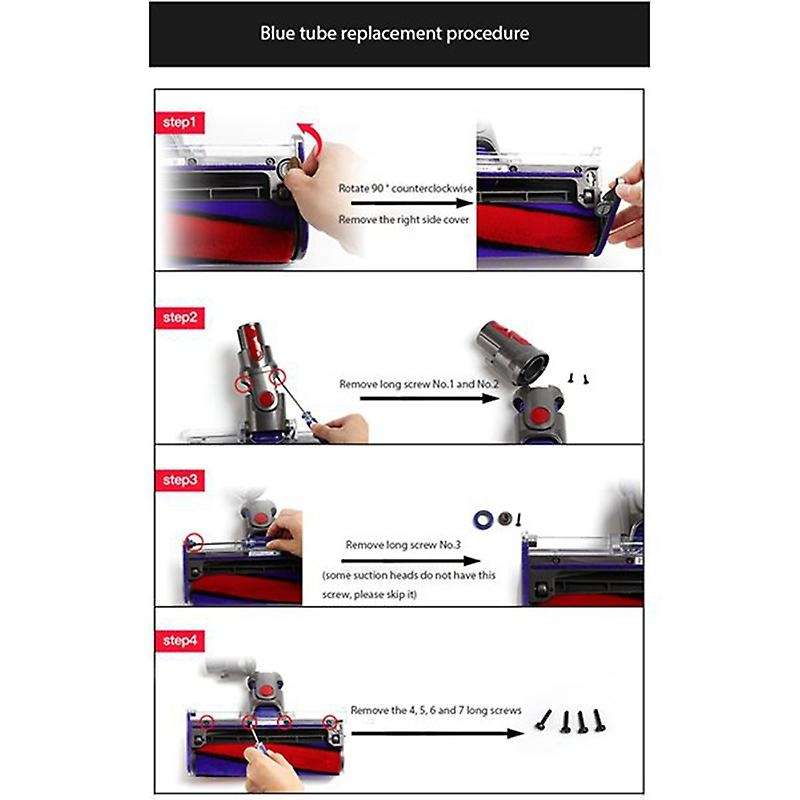 Kit for Dyson V6 Fluffy V7 V8 Sv03 Roller Brush+roller Suction Hose