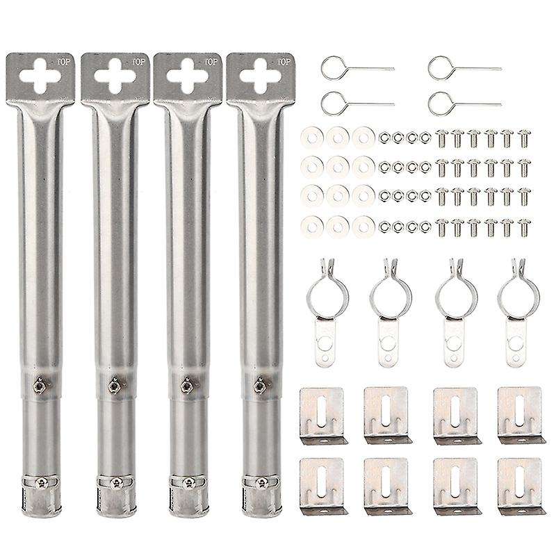 4pcs Universal Adjustable Stainless Steel Bbq Gas Grill Accessories