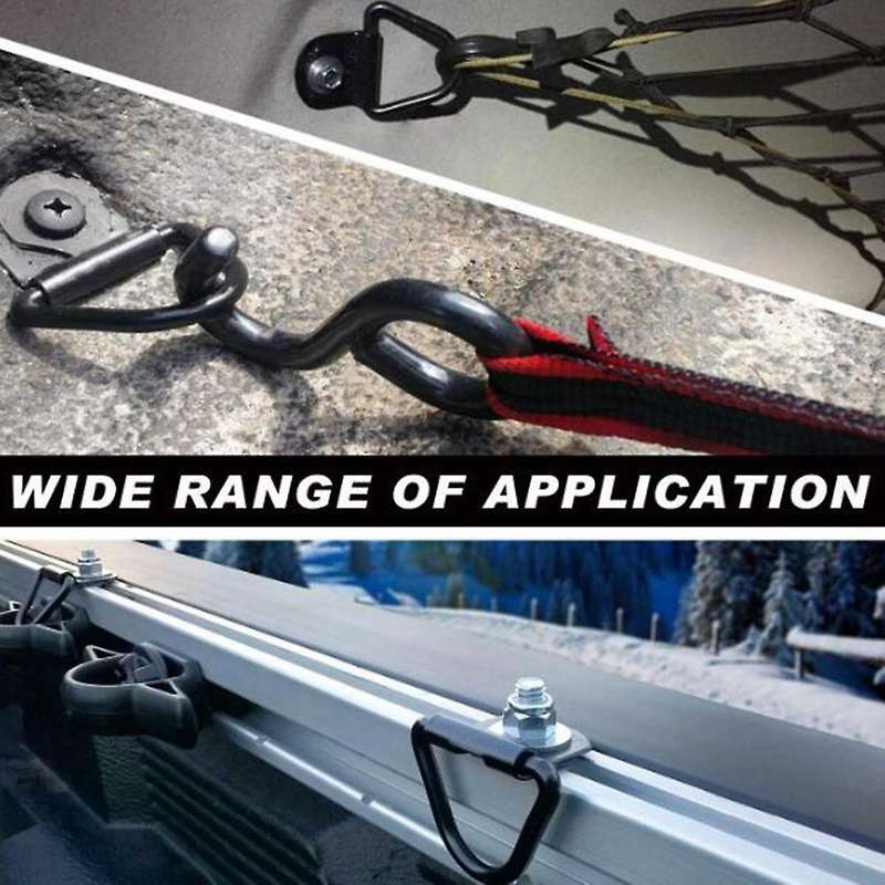 12pcs Trailer Tie Down Hooks 1/4 Inch V Ring Heavy Duty Anchors