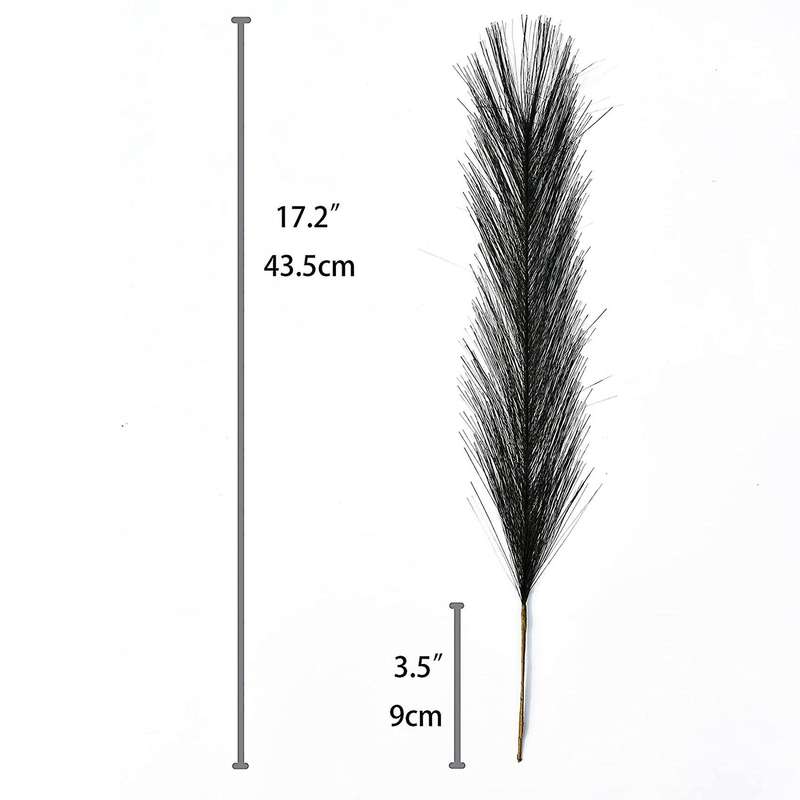 20 Pcs Artificial Small Silk Pampas Grass Bouquet for Wedding (black)