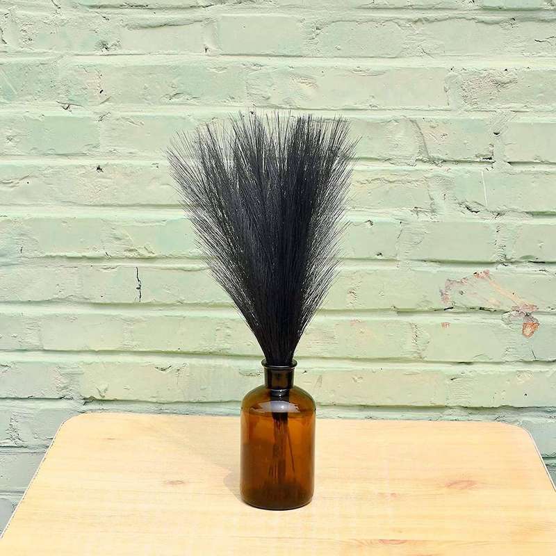 20 Pcs Artificial Small Silk Pampas Grass Bouquet for Wedding (black)