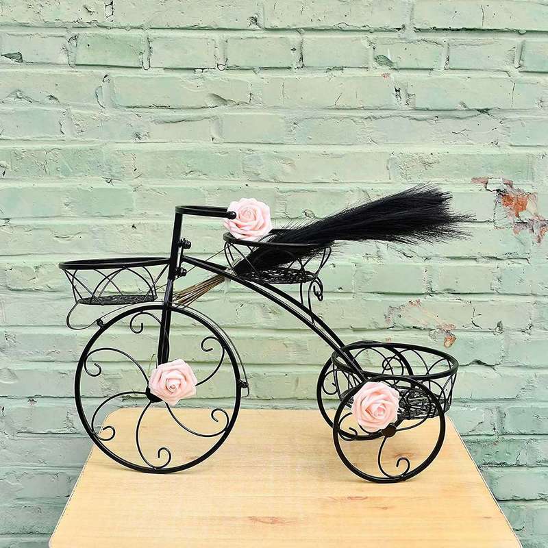 20 Pcs Artificial Small Silk Pampas Grass Bouquet for Wedding (black)