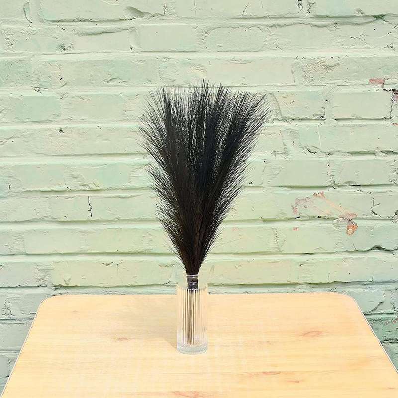 20 Pcs Artificial Small Silk Pampas Grass Bouquet for Wedding (black)