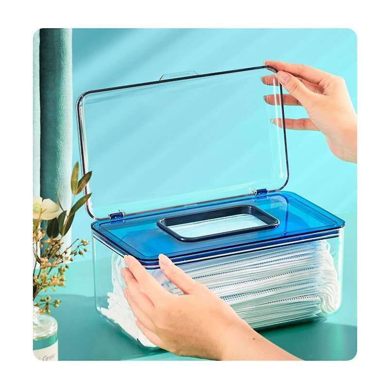 2 Pcs Mask Storage Case Mask Dispenser Box Tissue Holder Wet(clear)