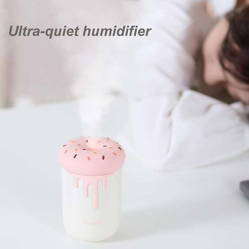 Usb Cool Mist Humidifier with Night Light,250ml for Bedroom Pink