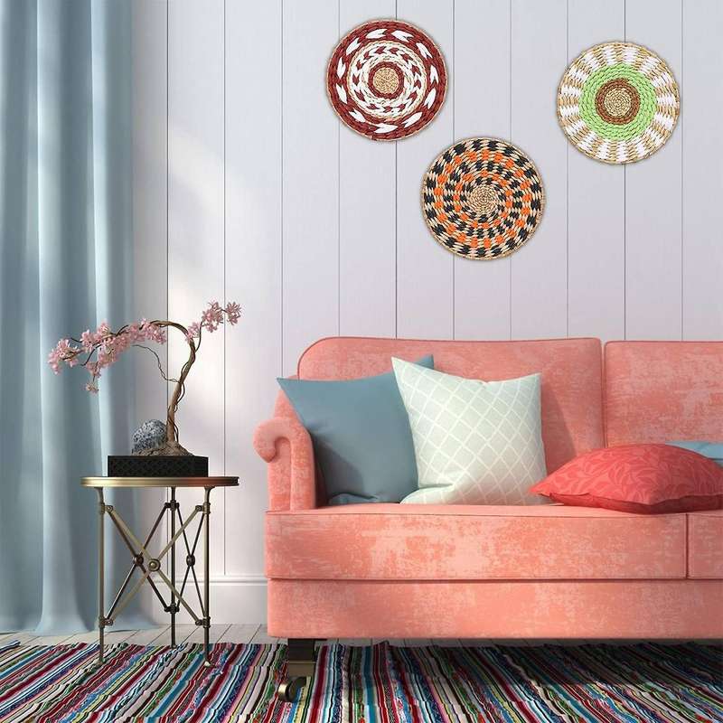 Woven Wall Basket Decor - Woven Baskets for Home Table Wall Art