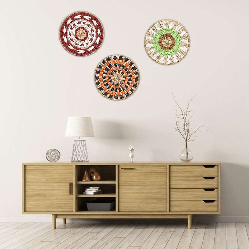 Woven Wall Basket Decor - Woven Baskets for Home Table Wall Art